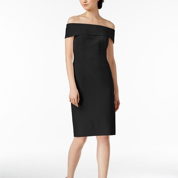 calvin klein off shoulder sheath dress